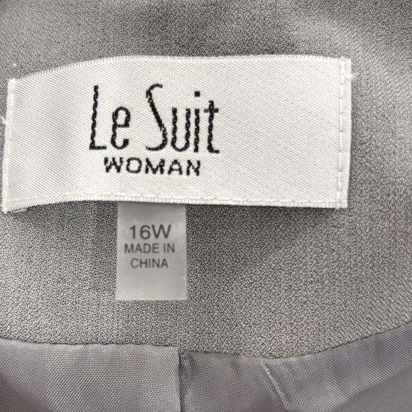 NWOT Le Suit Women’s Plus Size 16W Gray Suit Jacket Blazer Career Lightweight - Picture 2 of 6